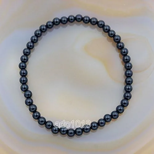 Vista 3 de AD Beads Brazalete con cuentas de piedras naturales con elástico, para curación Reiki 4,6,8,10,12mm