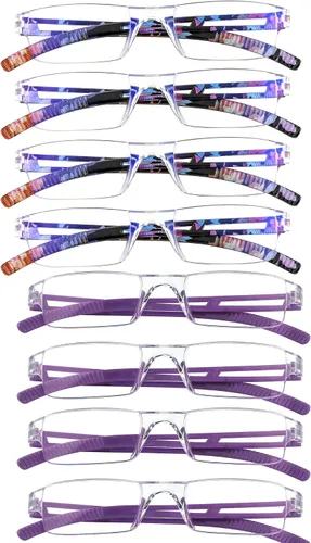 Vista 23 de VisionGlobal 2 pares de anteojos de lectura, anteojos con filtro de luz azul, anteojos de lectura para computadora para mujeres y hombres, marco