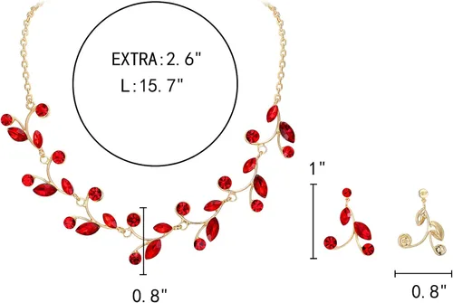Vista 4 de EleQueen Women's Gorgeous Rhinestone Crystal Marquise-Cut Pear Shape Floral Necklace Earrings Jewelry Set for Wedding Bridal Party