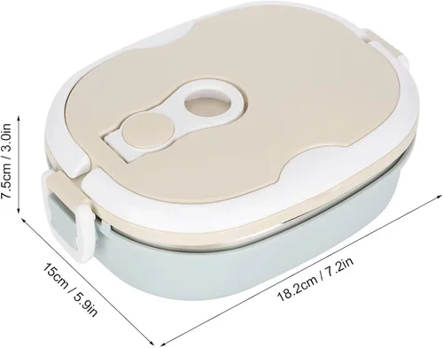 Vista 7 de LIZEALUCKY Caja Bento Contenedor de alimentos aislado con asa plegable, lonchera caliente apilable portátil de acero inoxidable aislada lonchera