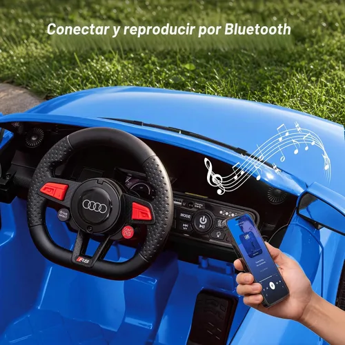 Vista 6 de Audi TTRS 12V - Juguetes de paseo con licencia para niños pequeños de 1 a 3 años Azul oscuro