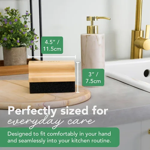 Vista 2 de CLARK'S Aplicador de aceite y cera para tabla de cortar, diseño elegante con mango ergonómico, restaura la belleza de tu bloque de carnicero