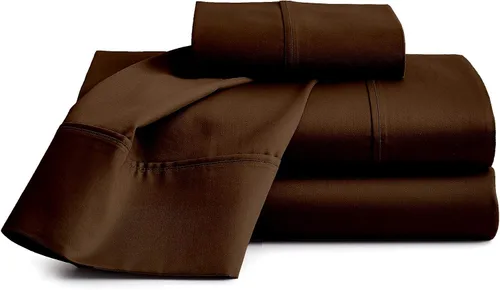 Vista 10 de Sábanas de cama 100% algodón orgánico de bolsillo extra profundo, tamaño individual, color burdeos, sábanas orgánicas de 1000 hilos, sábanas