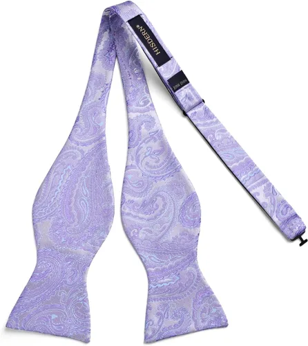 Vista 196 de HISDERN Pajaritas para hombre, corbatín de cachemira para hombre, corbata de lazo y bolsillo cuadrado, juego formal de esmoquin para boda
