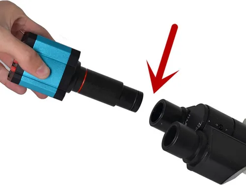 Vista 3 de [Usado] Cámara de microscopio USB de 37MP 1080P 60FPS Cámara de microscopio de la industria de vídeo con adaptador de conversión, montaje C