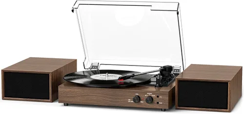Vista 14 de Reproductor de discos de vinilo con 4+2 altavoces estéreo externos, negro