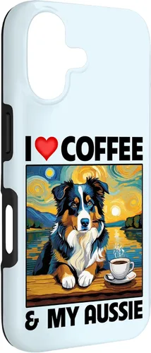 Vista 3 de Aussie Mom Dad Coffee Cup Australian Shepherd Dog Lovers Case for iPhone 17