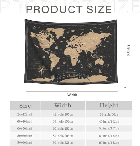 Vista 6 de MOUNDHONG Tapiz negro retro con mapa del mundo para colgar en la pared, tapiz de arte retro para pared, tapices de pared grandes para dormitorio