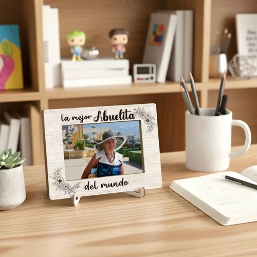 Vista 3 de Marco de fotos de 4 x 6 pulgadas, La Mejor Abuelita Del Mundo, regalos para la mejor abuela española, abuela, abuela, marcos de fotos
