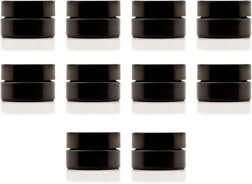 Vista 11 de Infinity Jars Tarro con tapa de rosca de 3.4 fl oz (3.3 fl oz), color negro, ultravioleta, recargable, estilo cosmético, botella de viaje, tarro