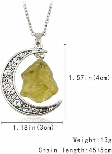 Vista 2 de Joyería de cuarzo rosa amatista citrino joyería de moda de piedra natural, collar de piedra natural con colgante de cristal de cuarzo natural