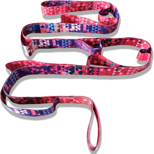 Vista 6 de Aozora Correa elástica para yoga con bucles, correas elásticas para terapia física, 10 bucles, correa de ejercicio no elástica para pilates, danza