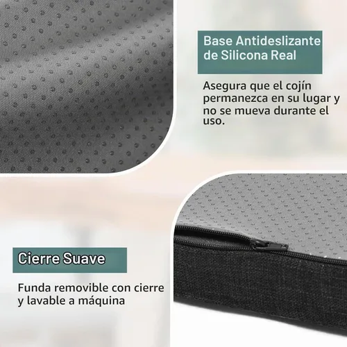 Vista 4 de baibu Cojines de espuma viscoelástica para taburete con lazos, 18 x 9.5 x Negro