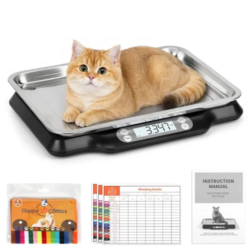 Vista 10 de Báscula digital para animales pequeños para pesar con cinta métrica, báscula para cachorros al nacer, pesa tu gatito, conejo con alta precisión