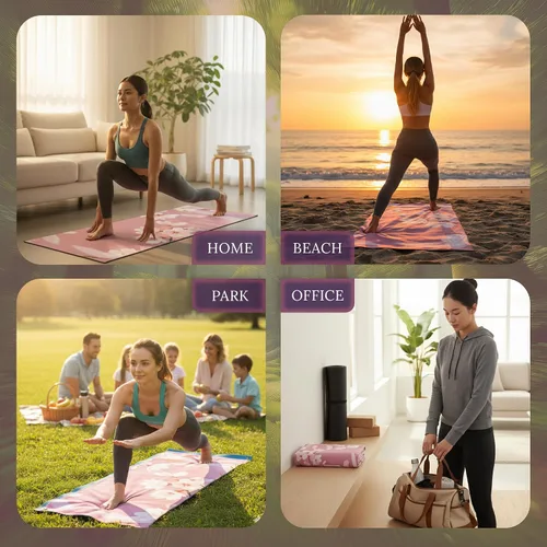 Vista 5 de Toalla antideslizante para esterilla de yoga caliente para yoga, toalla de yoga lavable a máquina con agarre de silicona, secado rápido y súper