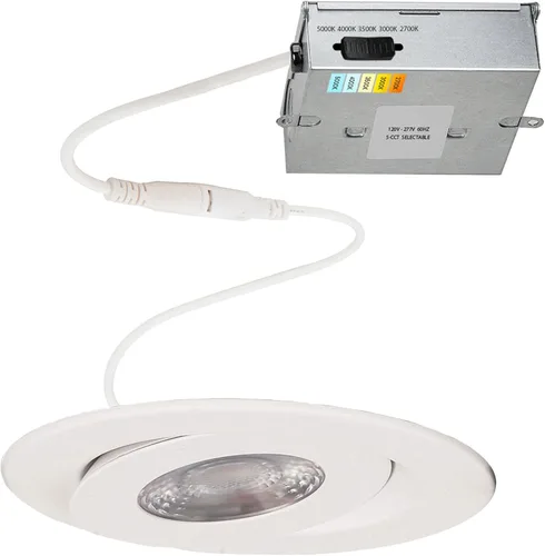 Vista 18 de WAC Lighting Lotos - Luz LED empotrable redonda ajustable de 2 pulgadas, 3000K blanco cálido, 6W, 530 lúmenes, clasificación IC hermética, 120V-277V