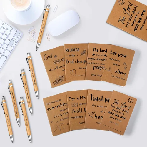 Vista 6 de Funrous 32 bolígrafos con cita motivacional, bloc de notas inspiradoras, mini diario con bolígrafo, cuadernos pequeños, regalo para hombres
