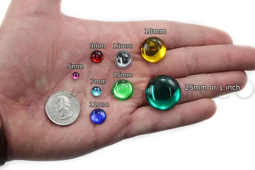 Vista 2 de Allstarco Cabujones redondos de acrílico con parte trasera plana de 0.276 in, 9/32 pulgadas, gemas de perlas de plástico para hacer joyas