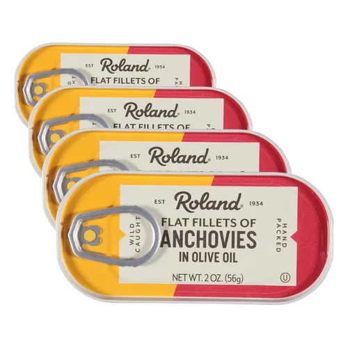 Vista 4 de Anchoas planas Roland en aceite de oliva, 2 onzas