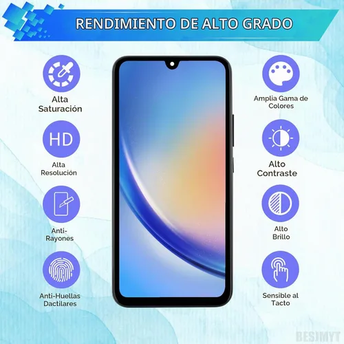 Vista 6 de Reemplazo de pantalla AMOLED para Samsung Galaxy A34 con marco
