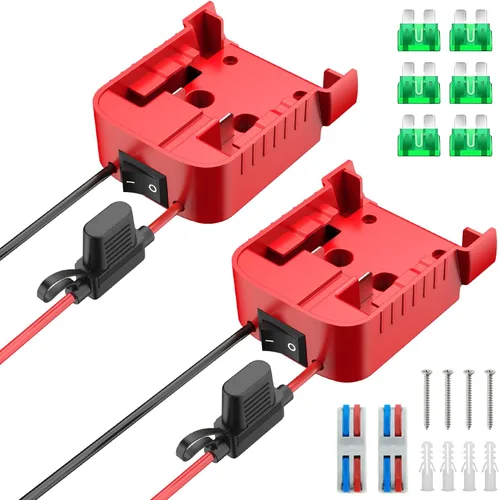 Vista 8 de Kzreect - Adaptador de rueda eléctrica compatible con batería Milwaukee de 18 V Connector Compatible with Fisher Price 12V Cars, 12AWG Wire, 40A