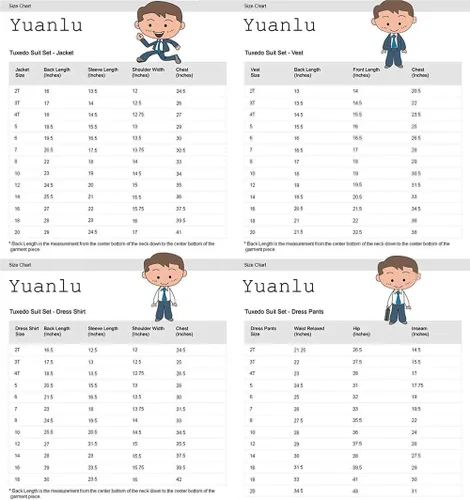Vista 3 de YuanLu Traje de terciopelo azul para niños, 5 piezas, ajuste delgado, para bodas