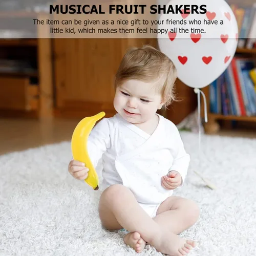 Vista 9 de Martillo de arena de plátano fresa para niños Maracas musical arena agitador ruidoso educación temprana instrumentos musicales para niños o recién