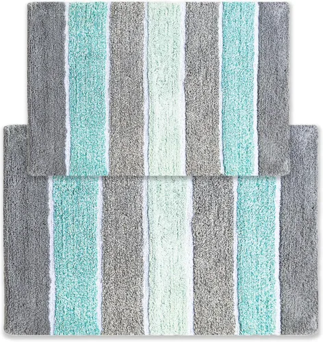 Vista 15 de Alfombra de baño Chardin Home, 100 % algodón, 2 piezas (21 x 34 pulgadas y 17 x 24 pulgada)
