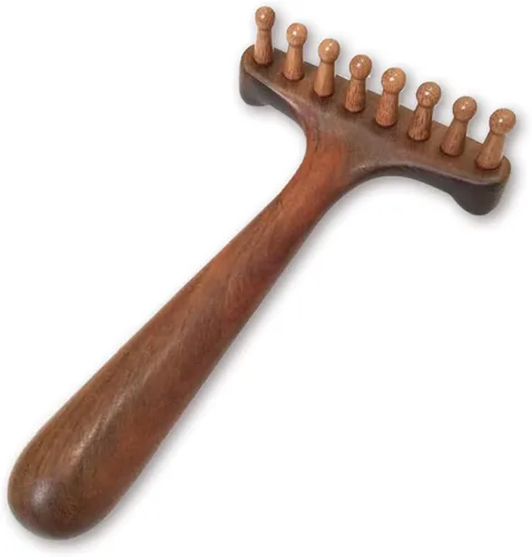 Vista 13 de OULIGET Herramientas de masaje abdominal de terapia de madera, masajeador de drenaje linfático, herramientas de raspado para esculpir el cuerpo