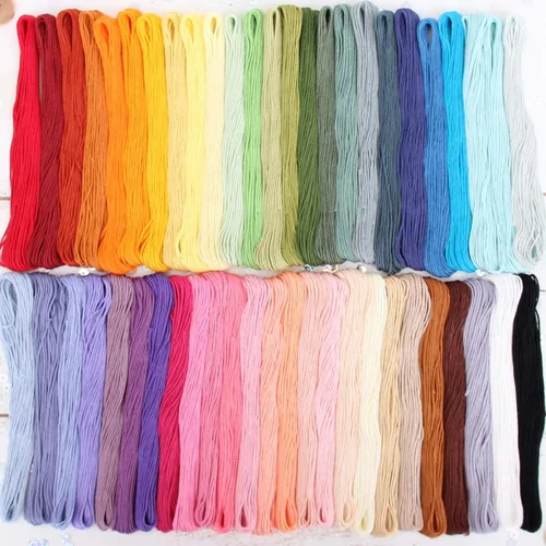 Vista 9 de 12 madejas ThreadArt Premium de hilo de bordar de algodón egipcio de fibra larga Gris antiguo 6 hilos divisibles de 8.75 yardas cada uno