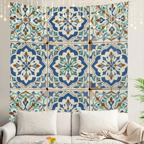 Vista 53 de Shrahala Circles Tapestry, Abstract Art With Various Circles Wall Hanging Hd Print Polyester Backdrop For Dorm Room Bedroom 30 X 40 In