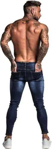 Vista 6 de GINGTTO - Jeans rasgados, elásticos y ajustados para hombre