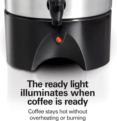 Vista 11 de Hamilton Beach Urna de café de 45 tazas y dispensador de bebidas calientes, color plateado Fast Brewing 1 Minute Per Cup Makes 15-45 Cups