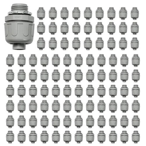 Vista 10 de Conectores de conducto, conector hermético de líquido de 1/2 pulgada NPT no metálico para accesorios de conducto flexibles eléctricos de PVC, 180