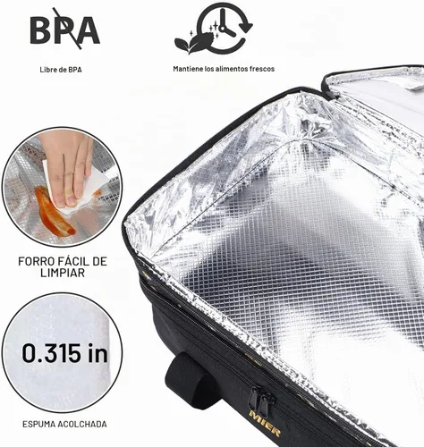 Vista 5 de MIER - Porta cacerola expandible aislada para bandejas de horno de 9 x 13 pulgadas, color negro