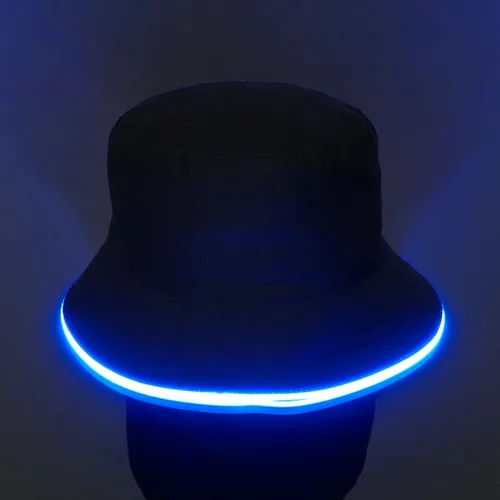 Vista 5 de House Of Rave Sombrero de pescador LED, accesorio de neón y traje de festival, sombrero de pescador iluminado para hombres y mujeres