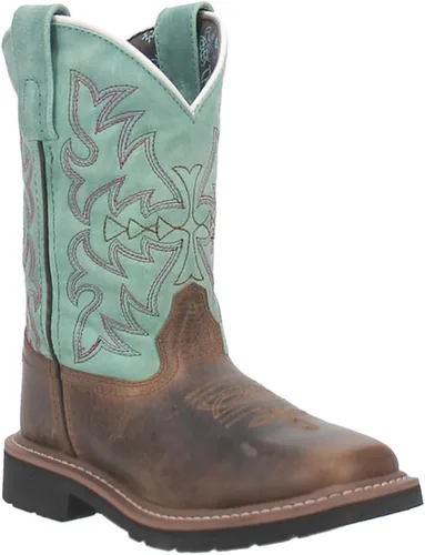 Vista 2 de Dan Post Botas Niños Niñas Nia Tooled Inlay Punta cuadrada Botas Casual Mid Calf - Azul