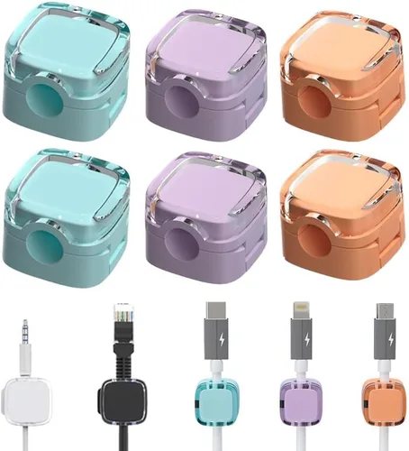Vista 8 de 6 Pack de Clips Magnéticos para Gestión de Cables, Organizador Magnético de Cables Nuevo 2024, Soporte de Almacenamiento de Cables de Carga USB