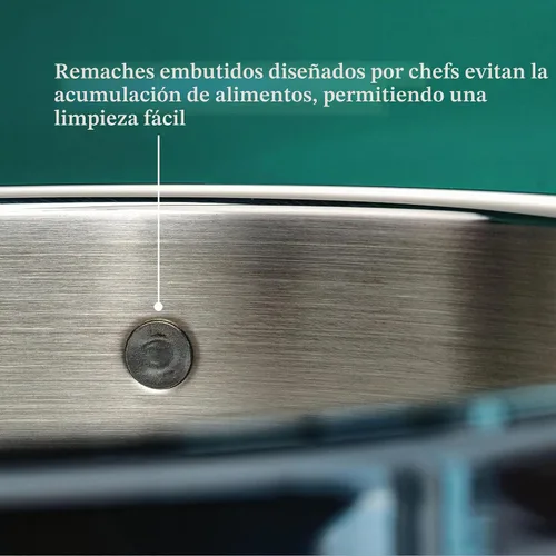 Vista 6 de Hestan - Colección ProBond - Sartén profesional de acero inoxidable revestido, compatible con placa de inducción, 3 cuartos de galón