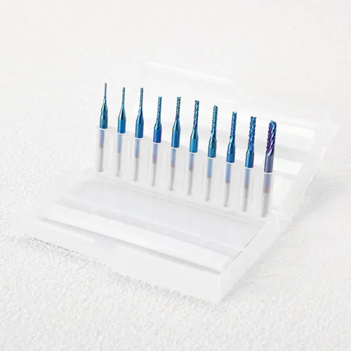 Vista 5 de SainSmart Genmitsu 10 brocas de fresadora CNC de capa nano azul, vástago de 0.031-0.118 in, vástago de 1/8 pulgadas