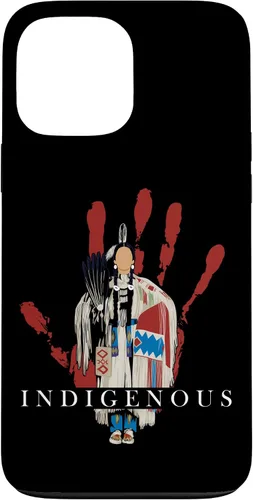 Vista 24 de Funda para iPhone 17 con diseño de sangre india de mano roja indígena nativa americana