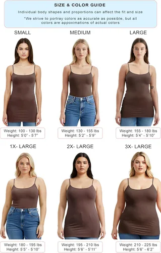 Vista 234 de Emmalise Camisola larga casual básica para mujer, con tirantes ajustables, top en capas