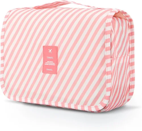 Vista 8 de Bolsa de aseo colgante Mossio - Organizador de viaje grande para cosméticos y maquillaje para hombres y mujeres con gancho resistente