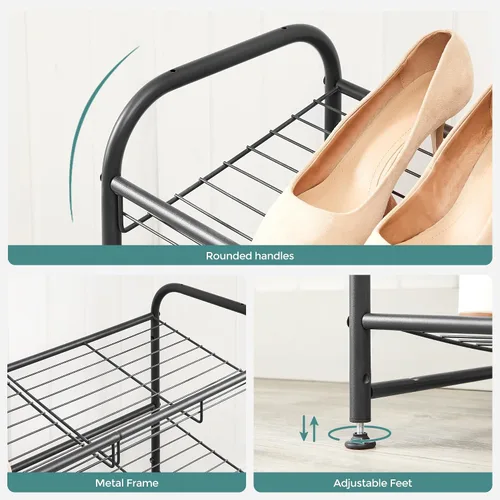 Vista 6 de SONGMICS Zapatero, Organizador de Zapatos de 2 Niveles para Clóset, Capacidad de hasta 8 Pares de Zapatos, Zapatero para Entrada Principal, Estante