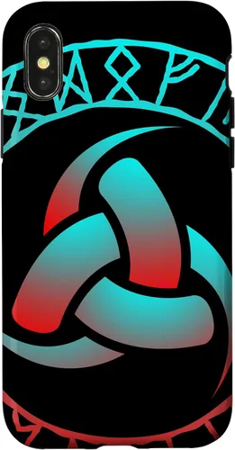 Vista 4 de Funda con símbolo vikingo Triskele Odin Horns nórdico signo runa para iPhone 15