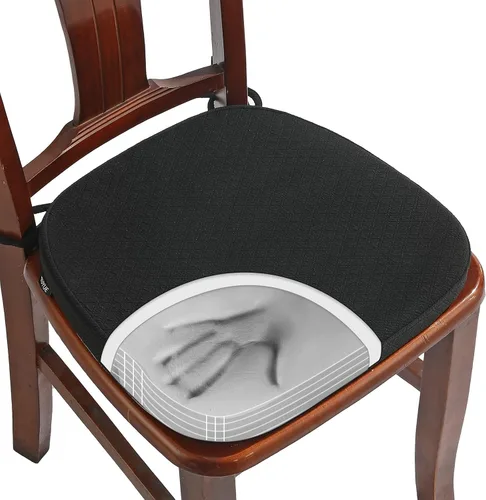 Vista 28 de BUYUE Cojín de Lujo de Espuma Viscoelástica 100% Pura para Silla 1 Paquete, Jacquard 16" Forma de U Cómodo Cojín para Silla de Comedor, Cojín