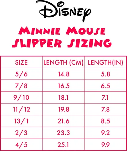 Vista 5 de Disney Girls' Minnie Mouse Slippers - Plush Fuzzy Slippers, Non-Skid Sole (ToddlerLittle GirlBig Girl)