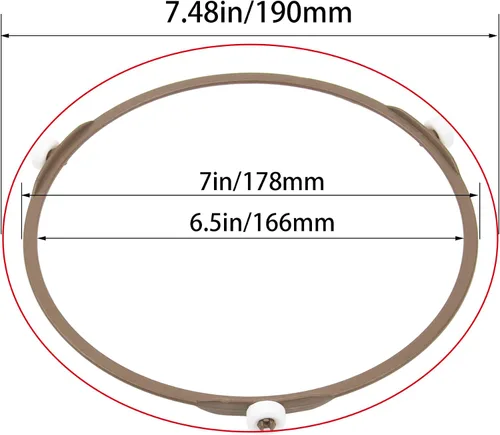 Vista 2 de 1 juego de acoplador giratorio para microondas y placa de vidrio, anillo de rueda de soporte de rueda de diámetro exterior de 7 pulgadas/7.008 in