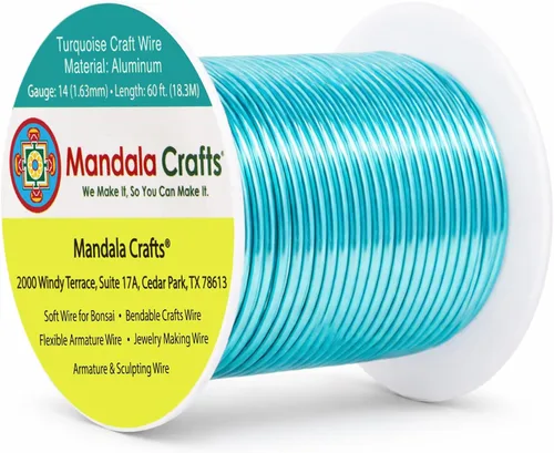 Vista 338 de Mandala Crafts - Alambre de aluminio anodizado de calibre 22 para hacer joyas - 137.2 m de alambre flexible surtido y coloreado - Doble para bonsái