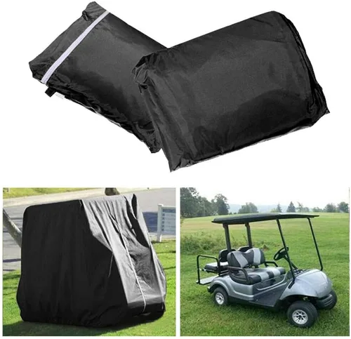 Vista 5 de Funda para carrito de golf para 4 pasajeros, compatible con EZGO Club y Yamaha, impermeable, con revestimiento de PVC extra resistente al sol, a